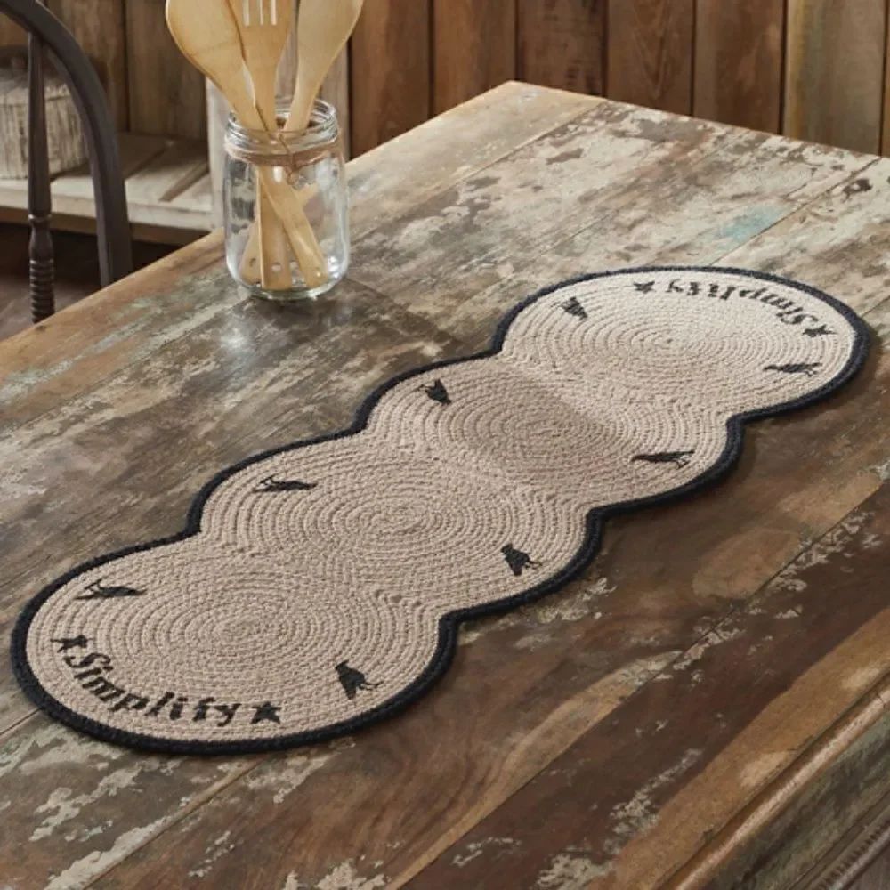 Farmhouse Jute Braided Simplify Table Runner Cottagecore Country Shabby Chic